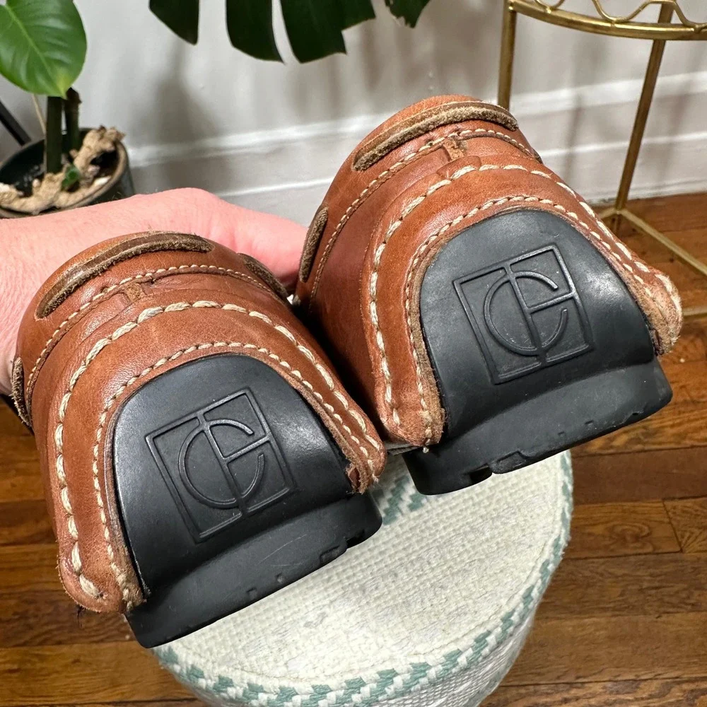 Cole Haan Grant Driver Loafers Mens 9M Tan Leather Good Driving Shoes C04396